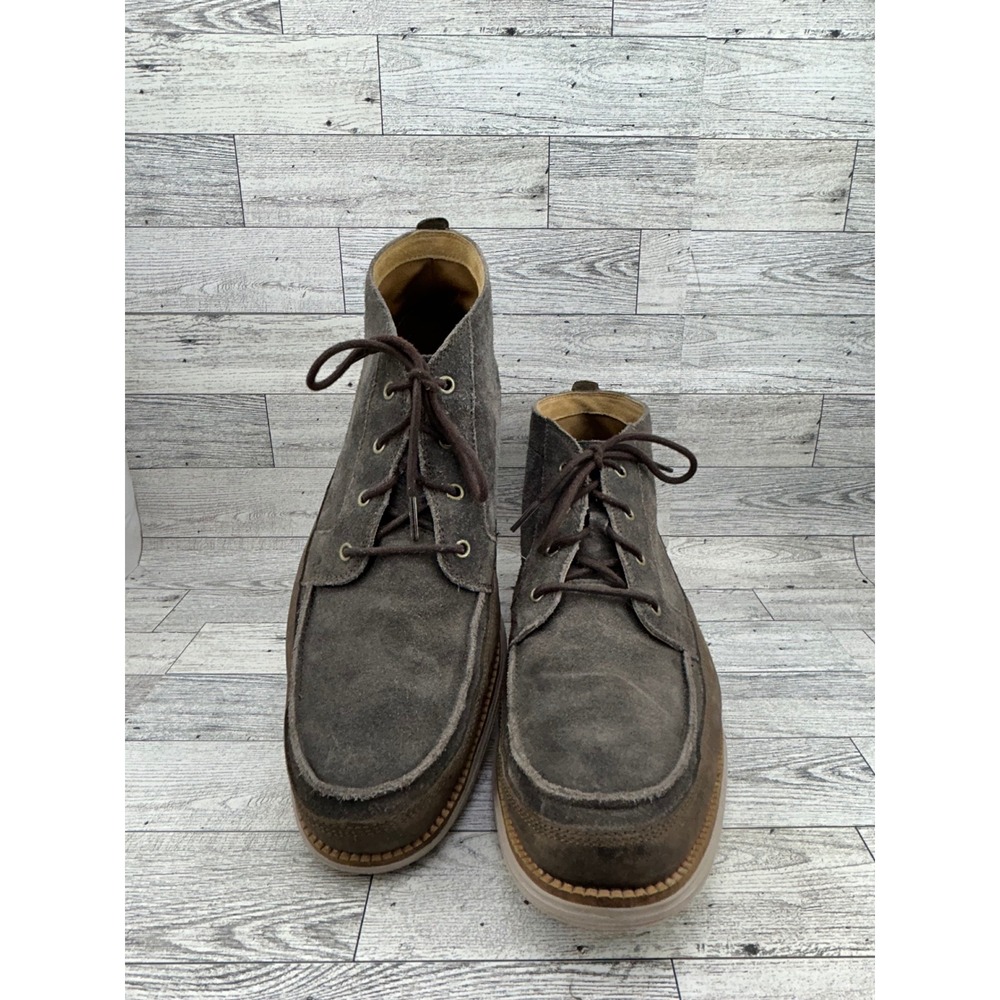Cole Haan Grand.OS Men Size 11.5 M Grey Suede Moc Toe Chukka Boots C23433 - Picture 2 of 14